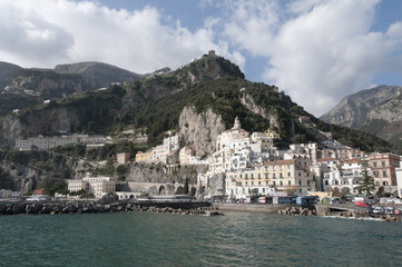 Panoramic view of Amalfi in Italy