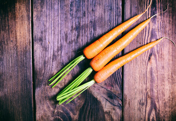 Three fresh carrots