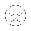 © Pavlo Plakhotia - Sad face outline icon. Isolated vector lined illustration for web or app design.