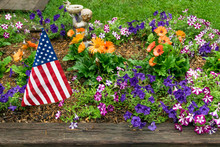 American Flag In The Garden
