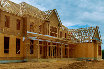 a new stick built home under construction