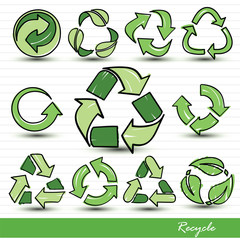 Wall Mural - recycle icons vector