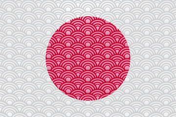 3d illustration of japan country flag in wave pattern stlye