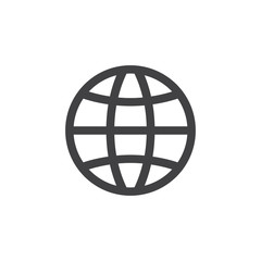 Poster - Globe icon in black on a white background. Vector illustration