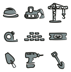 Builders Site Icons Freehand 2 Color