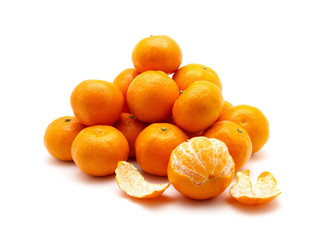 Canvas Print - tangerine or mandarin fruit isolated on white background