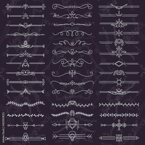 Text separator decoratice book typography ornament design elements vector vin...