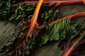 Rainbow chard leaves