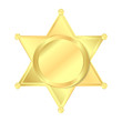© mertsaloff - Sheriff star black symbol. Simple silhouette of six rays star with round tips.