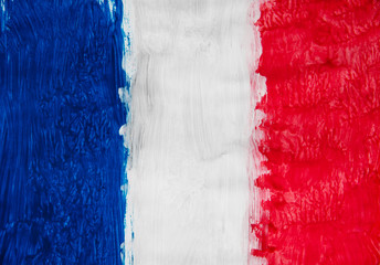 Wall Mural - Flag of France on satin texture