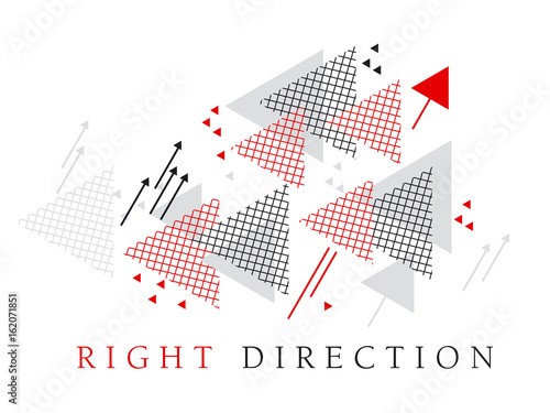 Red arrow modern style geom...