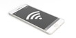 Wifi symbol on a smartphone screen. 3d illustration