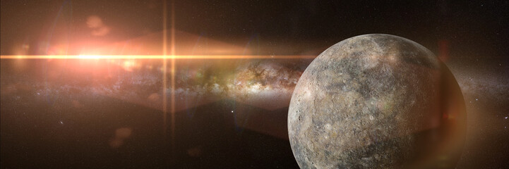 Wall Mural - planet Mercury, the Milky Way and the Sun 