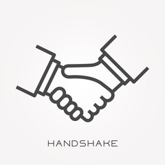 Poster - Line icon handshake