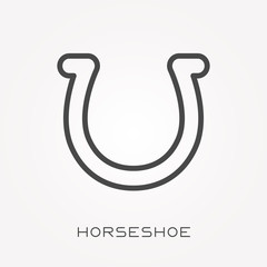 Line icon horseshoe