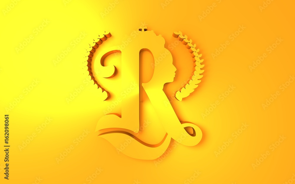 Royal crown logo. Business golden emblem with R letter and face ...