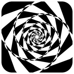 Leinwandbilder - Abstract geometric element with inward rotating squares. Overlapping squares black and white abstract element