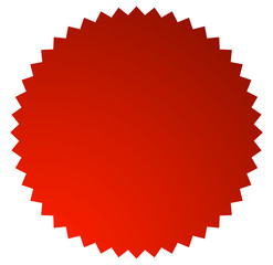 Poster - Badge, starburst, sunburst button background. Blank badge, button shape