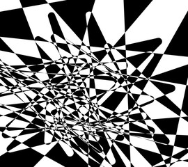 Fototapete - Random scattered pattern. Black and white abstract illustration