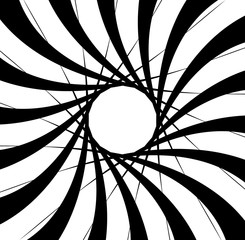 Aufkleber - Abstract pattern with radial lines. Radial, radiating lines with distortion effect. Circular geometric pattern