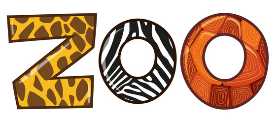 Wall Mural - Word zoo with different animal skin texture