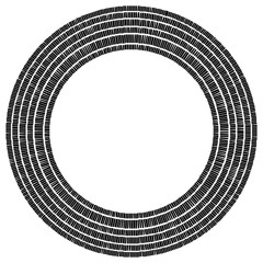Fototapete - Circle made of rectangles. Irregular circular element. Abstract pavement, mosaic shape