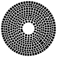 Fototapete - Circle made of rectangles. Irregular circular element. Abstract pavement, mosaic shape