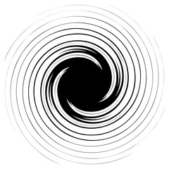Aufkleber - Radial lines with rotating distortion. Abstract spiral, vortex shape, element