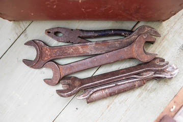 Rusted metalwork tools