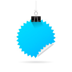 Sticker - Hanging blue note paper