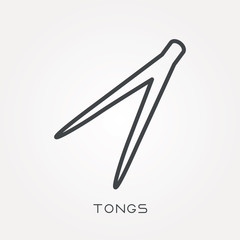 Wall Mural - Line icon tongs