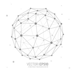 Globe with lines and dots. Connection concept design.