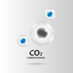 Wall Mural - carbon dioxide molecule model vector