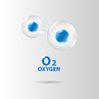 oxygen molecule model vector