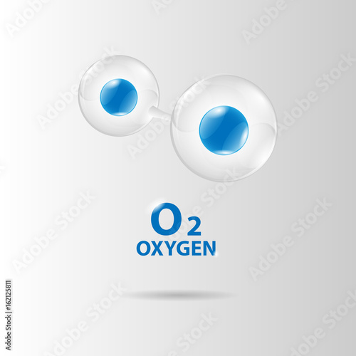 Fotomural oxygen molecule model vector