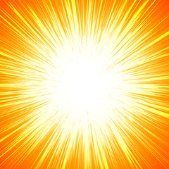 Poster - Vivid colorful background with starburst (sunburst)-like motif. Abstract radial lines fading into background. Easy to change colors (only 2 color)