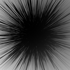 Poster - Textured fading radial lines in artistic fashion. burst with radiating grungy lines fading into background. abstract black and white - monochrome illustration