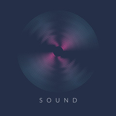 Wall Mural - poster of the sound wave. vector illustration on dark background