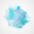 Watercolor Splash with gradient effect. Bright colorful grunge blob. Fashion, beauty,  posters and banners graphic design. Soft Blue color.