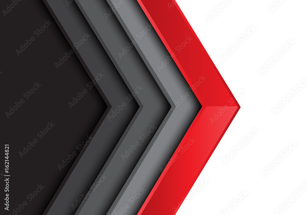 Abstract red gray arrow white blank space design modern futuristic ...