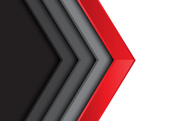 abstract red gray arrow white blank space design modern futuristic background vector illustration.