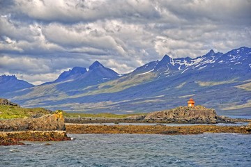 Poster - Leuchtturm bei Djupivogur, Island