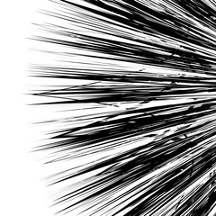 Aufkleber - Edgy, rough geometric pattern. Irregular, chaotic random shapes. Abstract black and white element