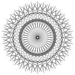 Poster - Circular, radiating abstract shape, motif. Geometric design element series