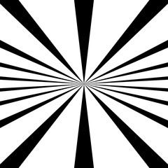Poster - Circular pattern of radial, radiating lines. Monochrome starburst, sunburst element.