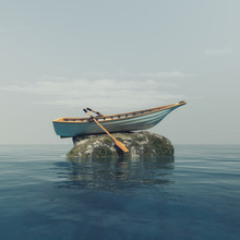 A Boat On A Stone