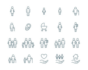 family vector icons