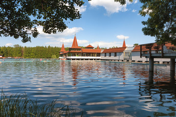 Canvas Print - The beautiful Lake Heviz, the 2nd largest natural thermal lake in the World in Hungary