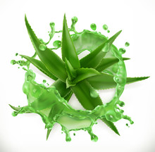Aloe Juice, Health And Care. 3d Vector Icon