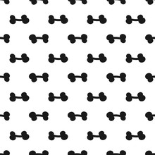 Seamless Pattern With Bones For A Dog. Black, White Color.